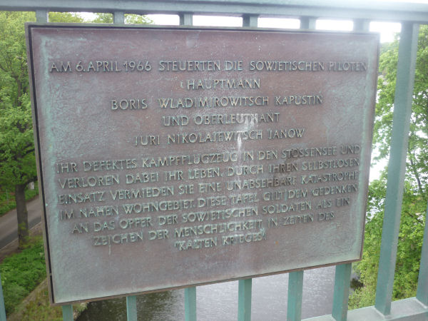 Plaque on Stensee Bridge